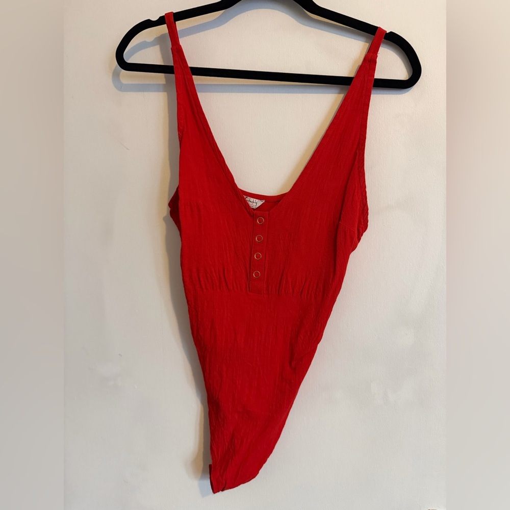 Free People Bright Red Top